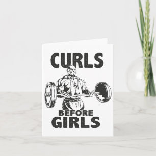 Curls Before Girls - Gym Motivational Card