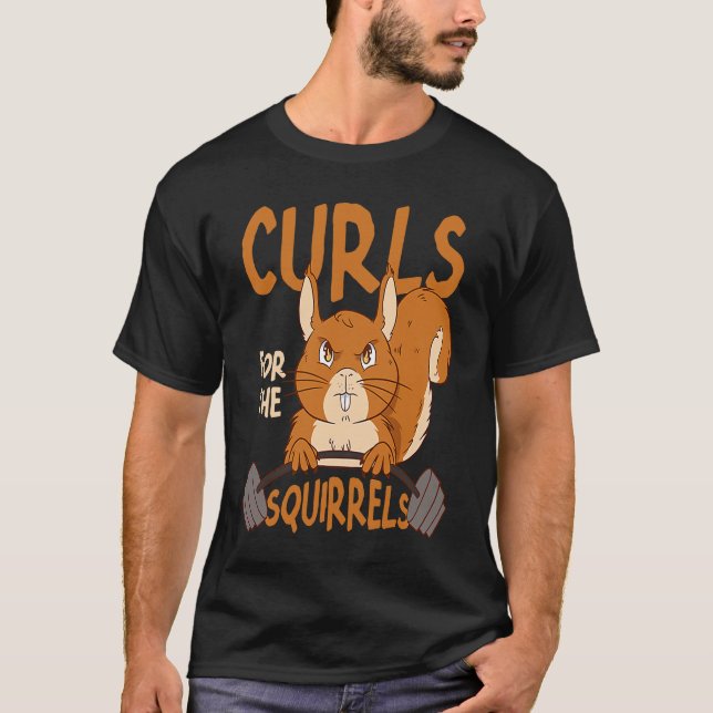 Curls For The Squirrels Small Animal Squirrel T-Shirt (Front)