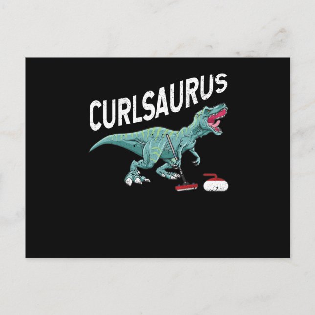 Curlsaurus Curling Saurus Dinosaur Curling Iron Postcard (Front)