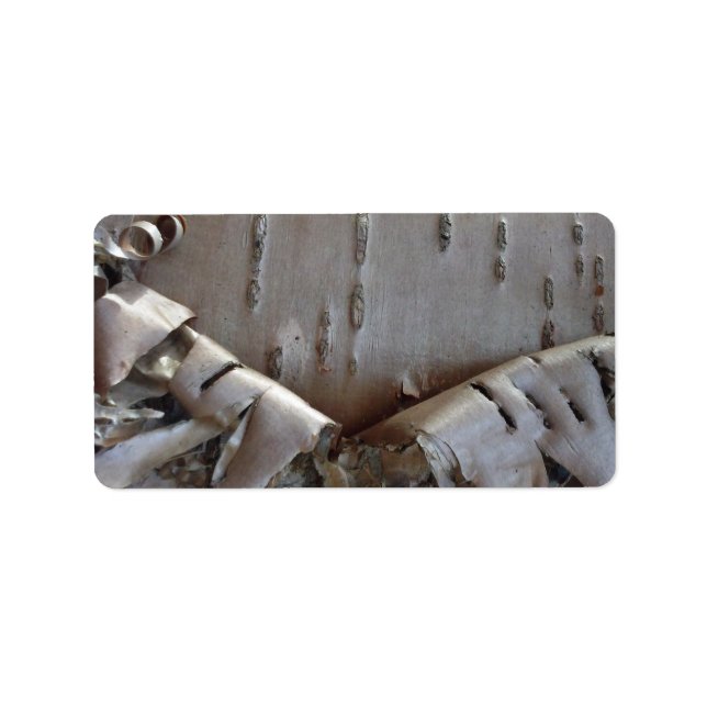 Curly Birch Bark Tree Rustic Label (Front)