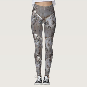 Curly Birch Bark Tree Rustic Leggings