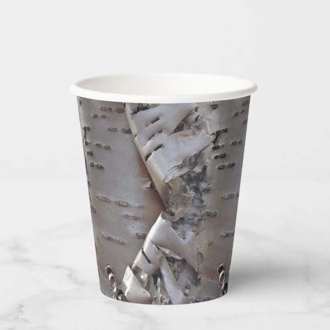Curly Birch Bark Tree Rustic Paper Cup (Front)