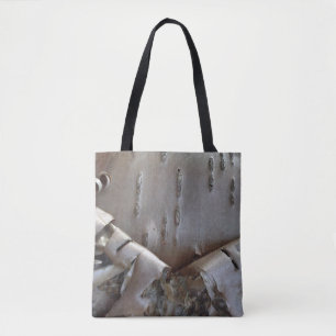 Curly Birch Bark Tree Rustic Tote Bag