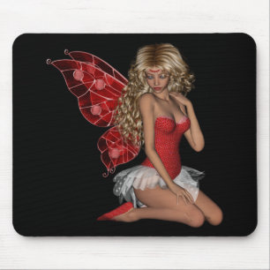 Curly Blonde 3D Fairy in Pink Mouse Pad