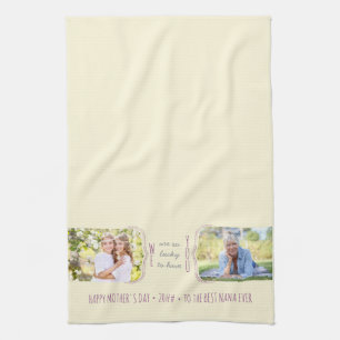 Curly Brackets 2 Photo Editable Occasion Tea Towel