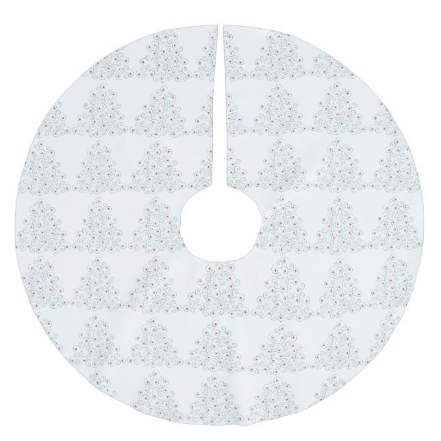 Curly Christmas Tree Skirt White (Front)
