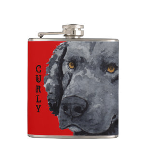 Curly-Coated Retriever Colour Block Hip Flask