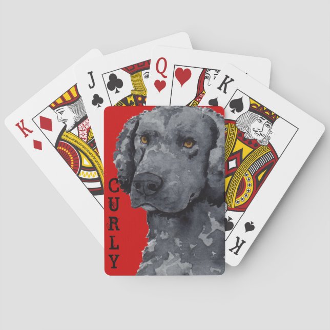 Curly-Coated Retriever Colour Block Playing Cards (Back)