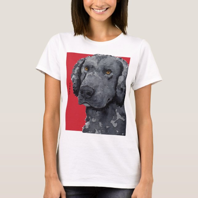 Curly-Coated Retriever Colour Block T-Shirt (Front)
