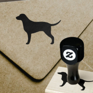 Curly Coated Retriever Dog Breed Silhouette Rubber Stamp