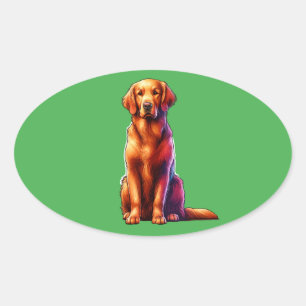 Curly Coated Retriever Dog Oval Sticker