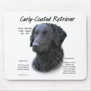 Curly-Coated Retriever History Design Mouse Pad