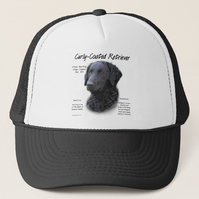 Curly-Coated Retriever History Design Trucker Hat (Front)