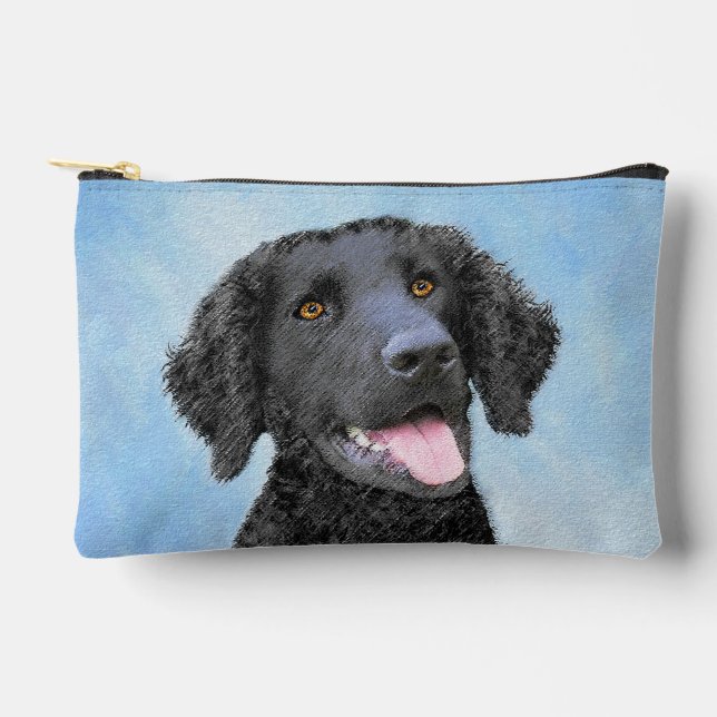 Curly-Coated Retriever Painting Original Dog Art Accessory Pouch (Front)