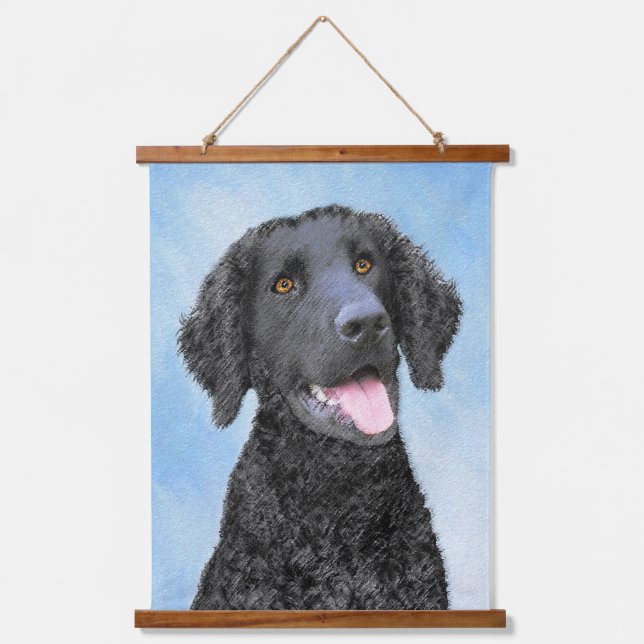 Curly-Coated Retriever Painting - Original Dog Art Hanging Tapestry (Front)