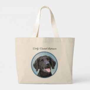 Curly-Coated Retriever Painting Original Dog Art Large Tote Bag