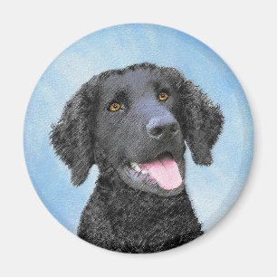 Curly-Coated Retriever Painting - Original Dog Art Magnet