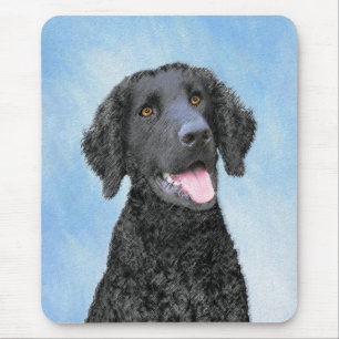 Curly-Coated Retriever Painting - Original Dog Art Mouse Pad