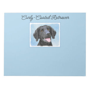 Curly-Coated Retriever Painting - Original Dog Art Notepad
