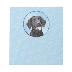 Curly-Coated Retriever Painting - Original Dog Art Notepad