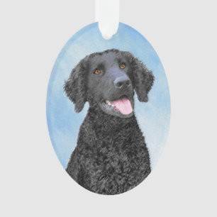Curly-Coated Retriever Painting - Original Dog Art Ornament