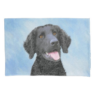Curly-Coated Retriever Painting - Original Dog Art Pillowcase