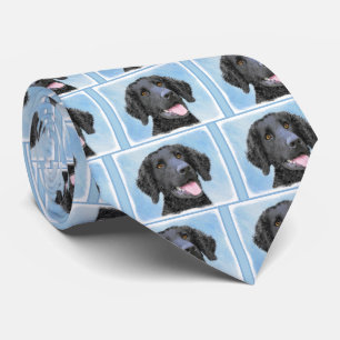 Curly-Coated Retriever Painting - Original Dog Art Tie