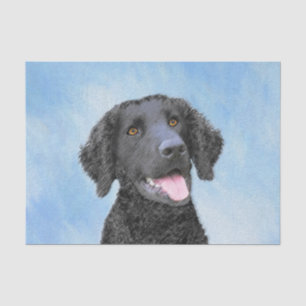 Curly-Coated Retriever Painting - Original Dog Art Tissue Paper