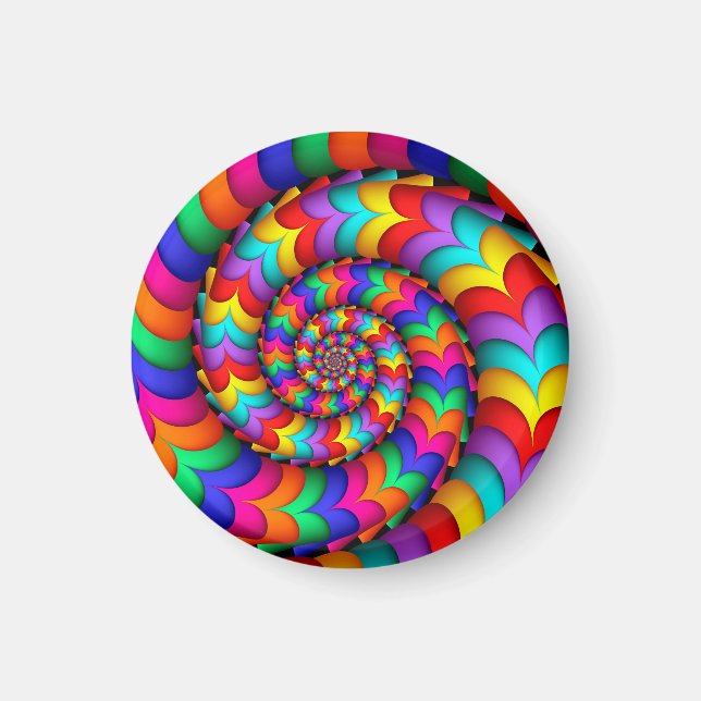 Curly Coil Rainbow Spiral Magnet (Front)