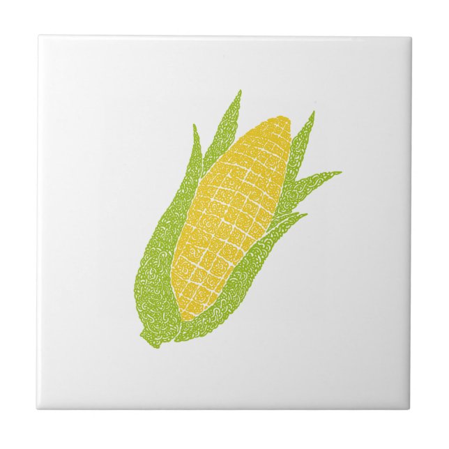 Curly Corn  Ceramic Tile (Front)