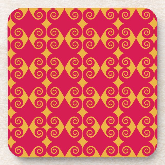 Curly Diamond Pattern Coaster (Front)