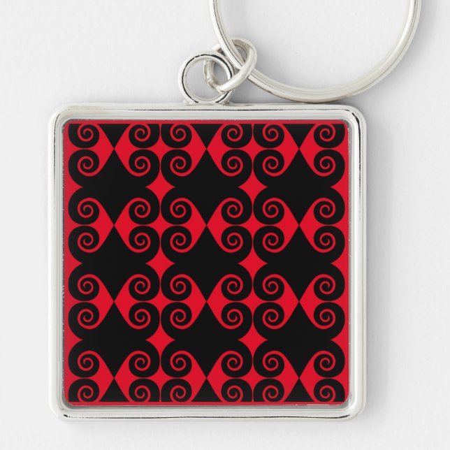 Curly Diamond Pattern Key Ring (Front)