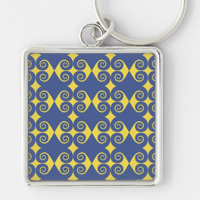 Curly Diamond Pattern Key Ring (Front)