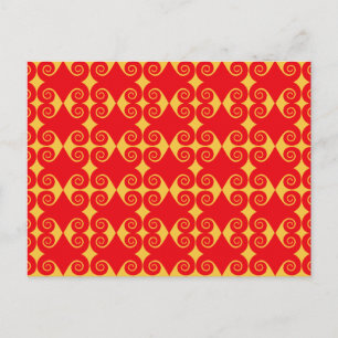 Curly Diamond Pattern Postcard