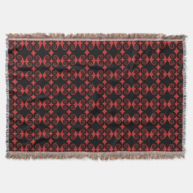 Curly Diamond Pattern Throw Blanket (Front)