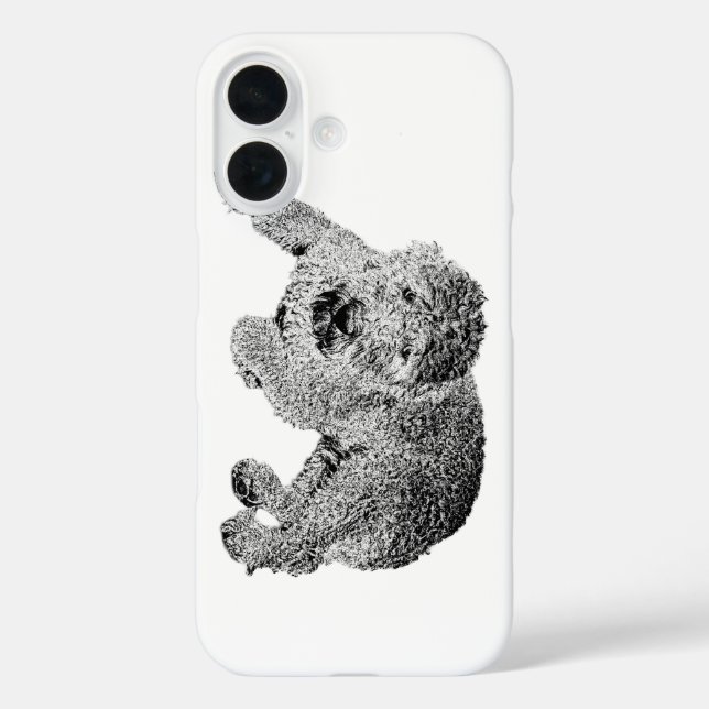 Curly Dog Phone Case – Lying Dog Ink Sketch (Back)