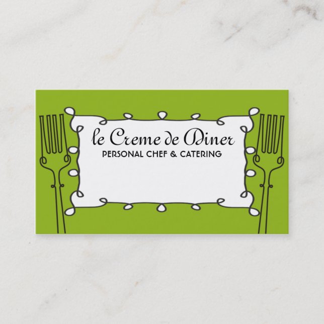 curly forks decorative chef catering business c... card (Front)