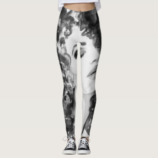 Curly Grace: Fashion Watercolor Beauty Leggings
