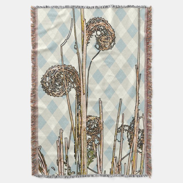 Curly Grass Throw Blanket (Front Vertical)