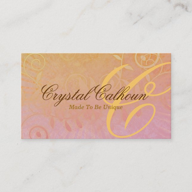 Curly Grunge Customisable Business Card (Front)