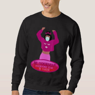 Curly Hair Lashes Lips Bubble Gum Midriff Tops Bel