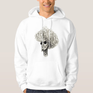 Curly Hair Man with Black Sunglasses Hoodie