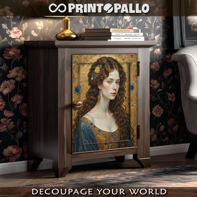 Curly hair redhead elegant woman in Klimt style  Tissue Paper (Creator Uploaded)