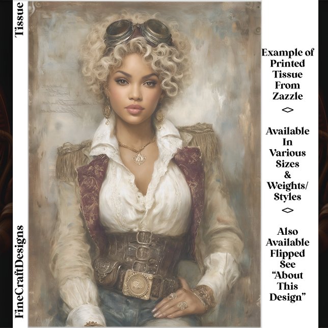 Curly Hair Steampunk Woman, Corset EB2L Decoupage Tissue Paper (Creator Uploaded)