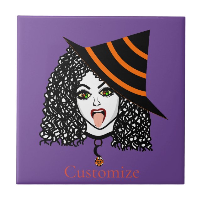 Curly-haired Witch Thunder_Cove Ceramic Tile (Front)