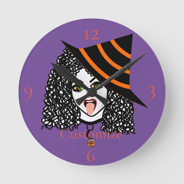 Curly-haired Witch Thunder_Cove Round Clock (Front)