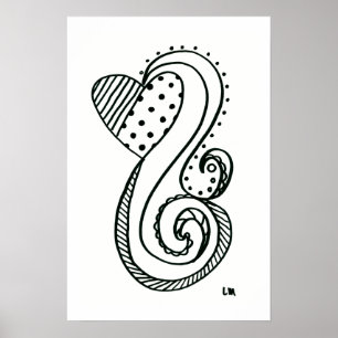 Curly Heart Poster