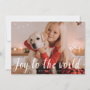 Curly Joy to the World Christmas photo Holiday Card
