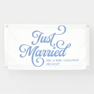 Curly Just Married Car Banner