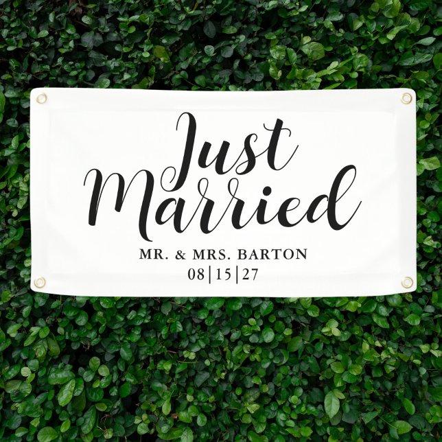 Curly Just Married Car Banner (Creator Uploaded)